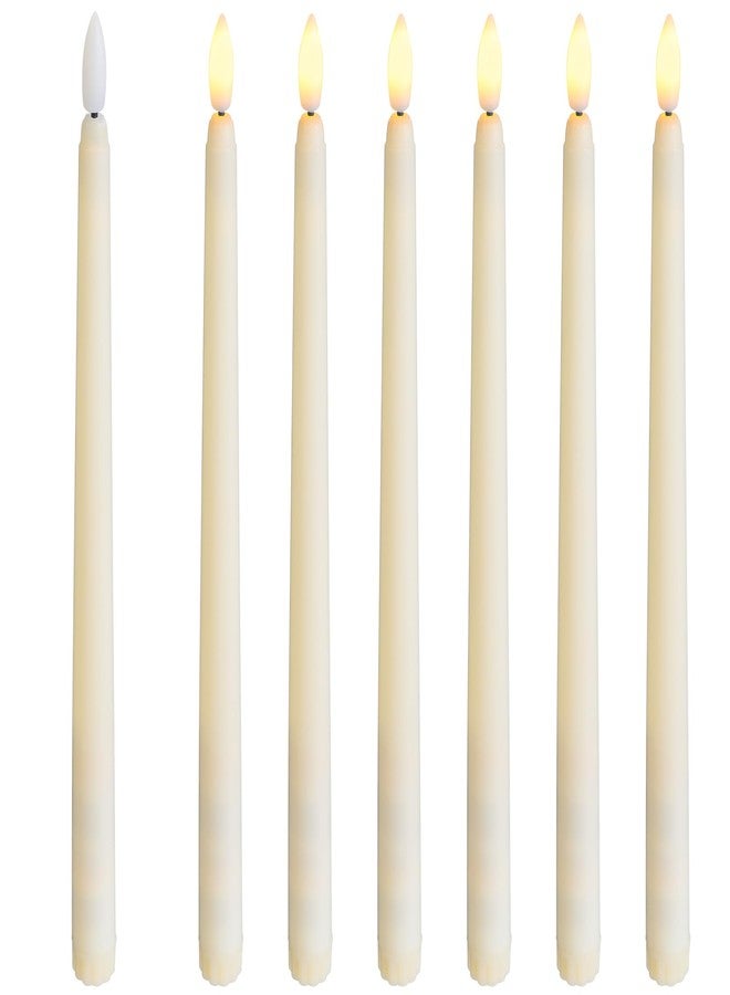 Baquler 6 Pcs Flameless Ivory Taper Candles Bulk Flickering LED Candles Taper Warm White Light LED Candlesticks for Christmas Wedding Home Decoration No Remote Control, 9.6 Inch - Image 1